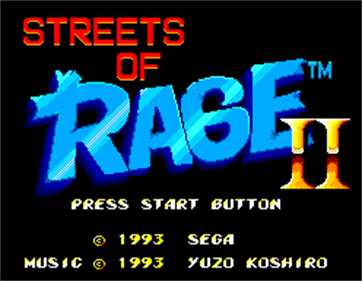 Streets of Rage II - Screenshot - Game Title Image