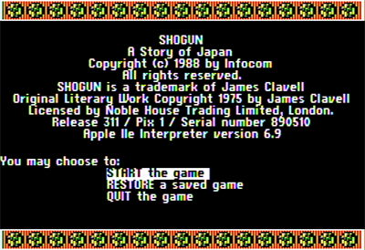 James Clavell's Shōgun - Screenshot - Game Select Image