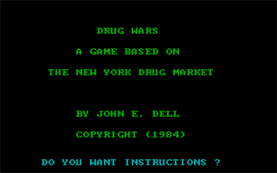 Drug Wars: A Game Based on the New York Drug Market - Screenshot - Game Title Image