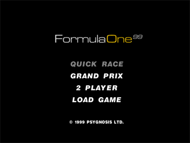 Formula One 99 - Screenshot - Game Select Image