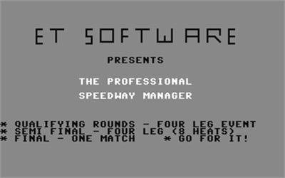 Professional Speedway Manager - Screenshot - Game Title Image