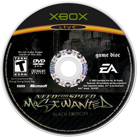 Need for Speed: Most Wanted (Black Edition) - Disc Image