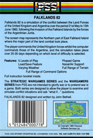 Falklands 82 - Box - Back Image