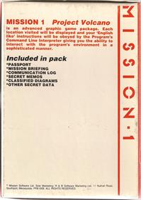 Mission 1: Project Volcano - Box - Back Image