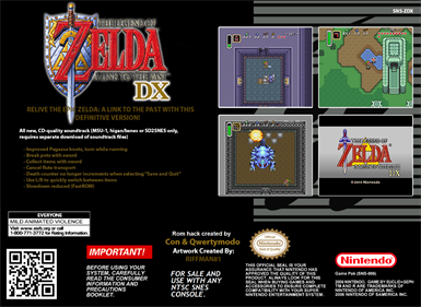 The Legend of Zelda: A Link to the Past DX - Fanart - Box - Back