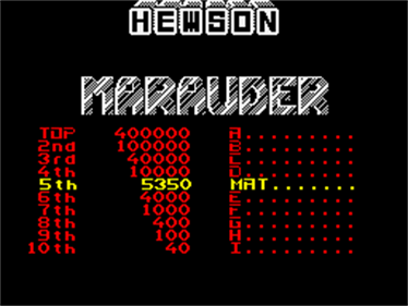 Marauder - Screenshot - High Scores Image