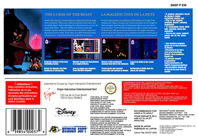 Disney's Beauty and the Beast - Box - Back Image