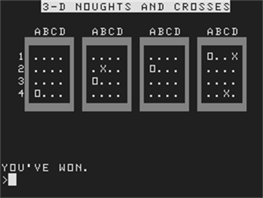 3-D Noughts and Crosses - Screenshot - Game Over Image