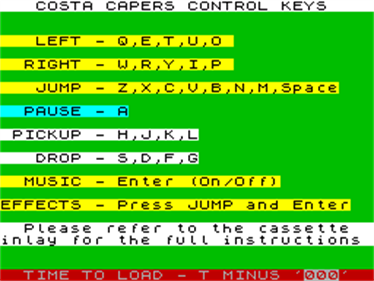 Costa Capers - Screenshot - Game Select