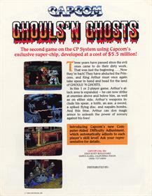 Ghouls'n Ghosts - Advertisement Flyer - Back