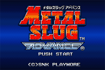 Metal Slug Advance - Screenshot - Game Title Image