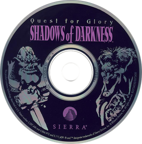 Quest for Glory: Shadows of Darkness (CD) - Disc Image