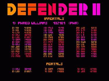 Williams Arcade Classics - Screenshot - High Scores Image