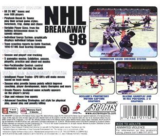 NHL Breakaway 98 - Box - Back Image