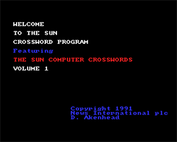 The Sun Computer Crosswords 1 & 2 - Screenshot - Game Title Image