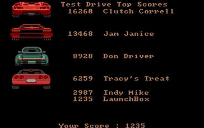 Test Drive - Screenshot - High Scores Image