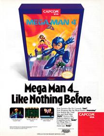 Mega Man 4 - Advertisement Flyer - Front Image