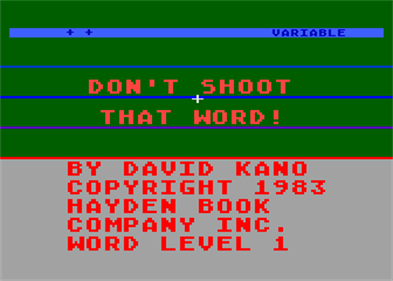 Don't Shoot That Word! - Screenshot - Game Title Image