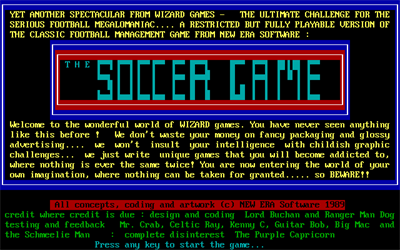 The Soccer Game - Screenshot - Game Title Image