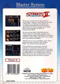 Streets of Rage II - Box - Back Image