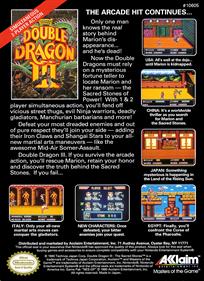 Double Dragon III - Box - Back Image