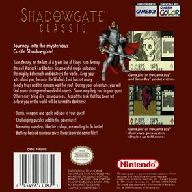 Shadowgate Classic - Box - Back Image