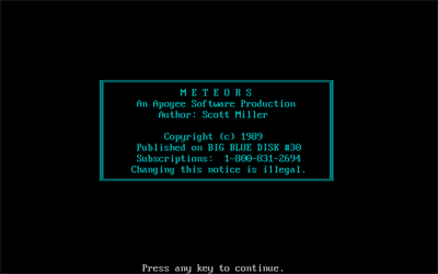 Meteors - Screenshot - Game Title Image