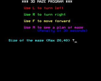 3D Maze Program - Screenshot - Game Title Image