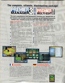 Premier Manager 3 Deluxe - Box - Back Image