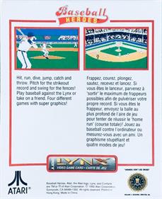 Baseball Heroes - Box - Back Image