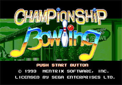 Championship Bowling - Screenshot - Game Title Image