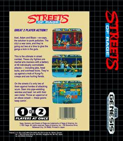 Streets of Rage - Fanart - Box - Back Image