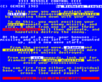 Missile Control - Screenshot - Game Title Image