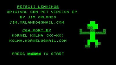PETSCII Lemmings - Screenshot - Game Title Image