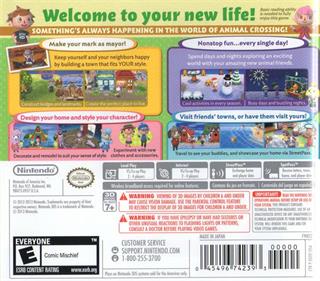 Animal Crossing: New Leaf - Box - Back Image