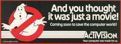 Ghostbusters - Advertisement Flyer - Front Image