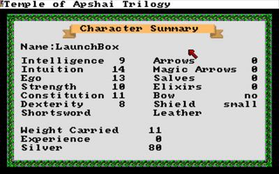 Temple of Apshai Trilogy - Screenshot - Game Select Image