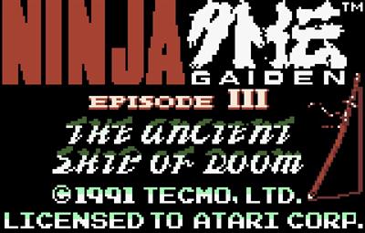 Ninja Gaiden III: The Ancient Ship of Doom - Screenshot - Game Title