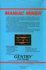 Maniac Miner - Box - Back Image