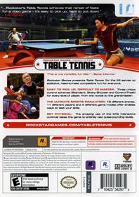 Rockstar Games Presents Table Tennis - Box - Back Image