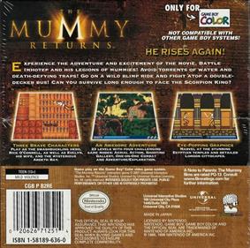 The Mummy Returns - Box - Back Image