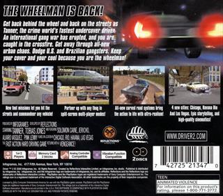 Driver 2: The Wheelman Is Back - Box - Back Image