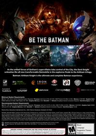 Batman: Arkham Knight - Fanart - Box - Back Image