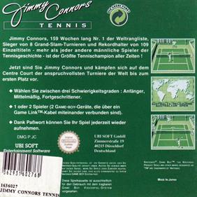Jimmy Connors Tennis - Box - Back Image