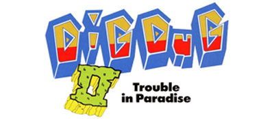 Dig Dug II: Trouble in Paradise - Clear Logo Image