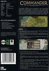 Commander: The Great War - Box - Back Image