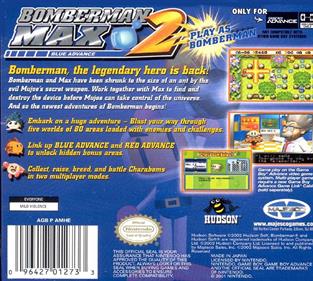 Bomberman Max 2: Blue Advance - Box - Back Image