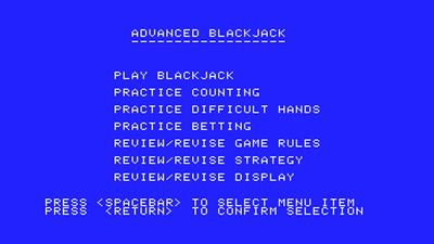 Advanced Blackjack - Screenshot - Game Select Image