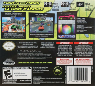 Need for Speed: Nitro - Box - Back Image