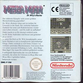 Mega Man: Dr. Wily's Revenge - Box - Back Image